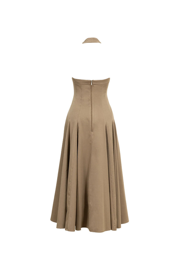 Audrey Halter Midi Vestido - Reina Diaz