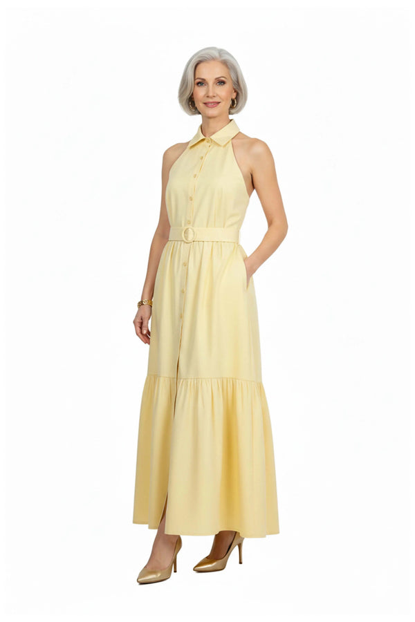 Aurelia Halter Maxi Vestido - Reina Diaz