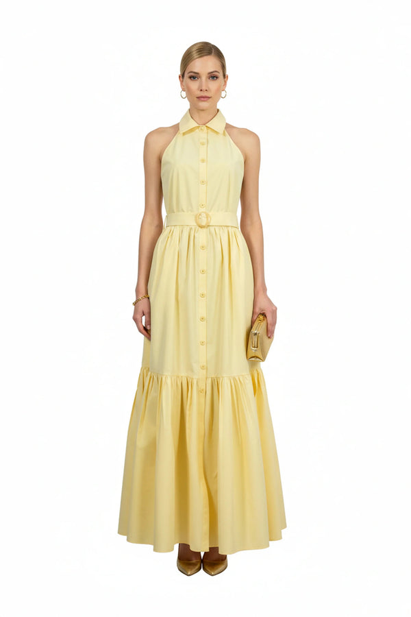 Aurelia Halter Maxi Vestido - Reina Diaz