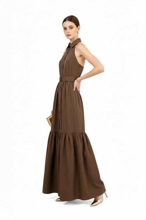 Aurelia Halter Maxi Vestido - Reina Diaz