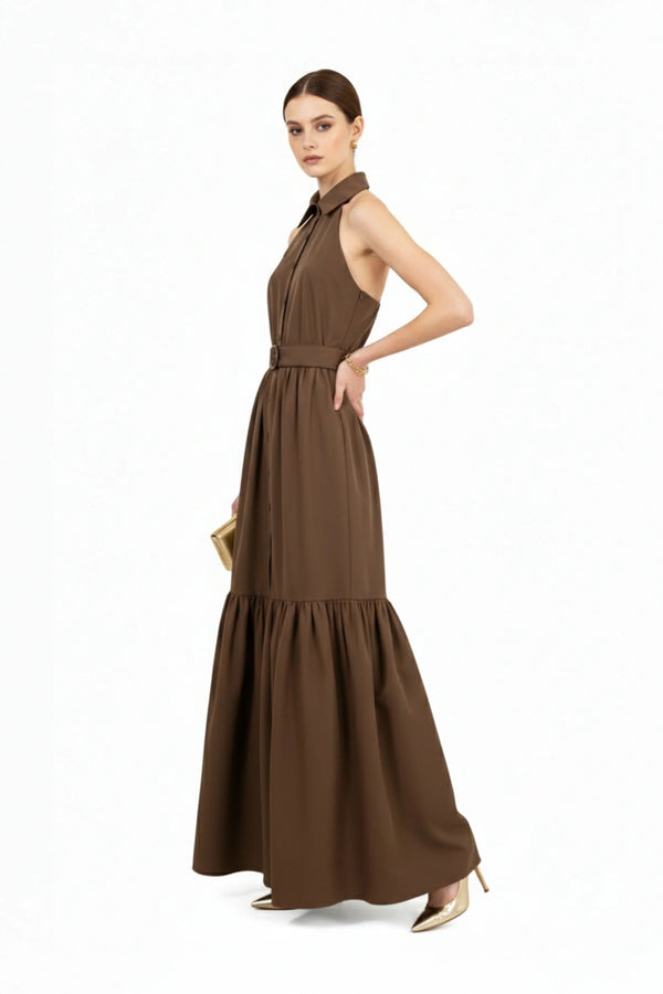 Aurelia Halter Maxi Vestido - Reina Diaz