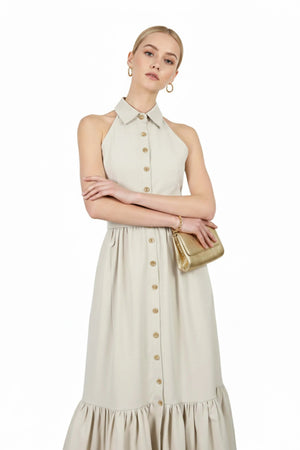 Aurelia Halter Maxi Vestido - Reina Diaz