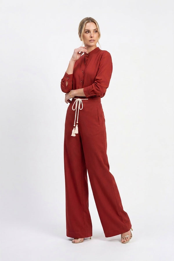Azucena Striped Wide - Leg Pants - Reina Diaz