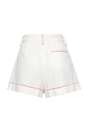 Beatrice Contrast Stitched High-Waist Shorts 731144 HUE - Reina Diaz