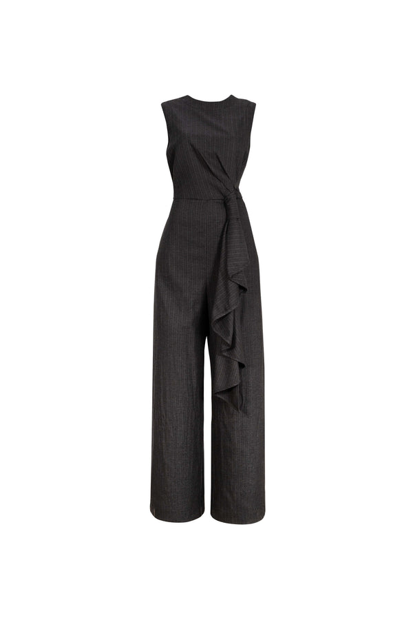 Beatrice Pinstripe Cascade Jumpsuit 560476 CHA - Reina Diaz
