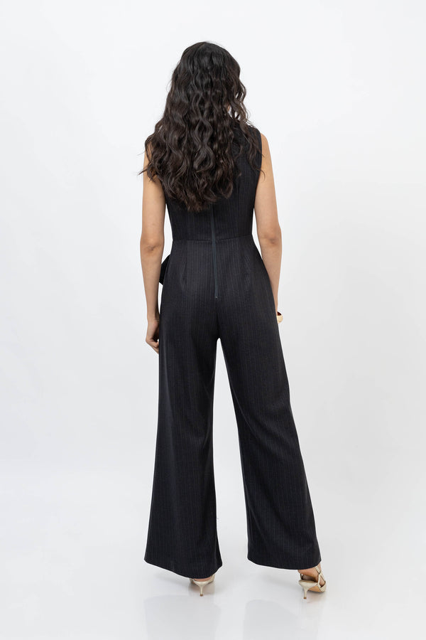 Beatrice Pinstripe Cascade Jumpsuit 560476 CHA - Reina Diaz