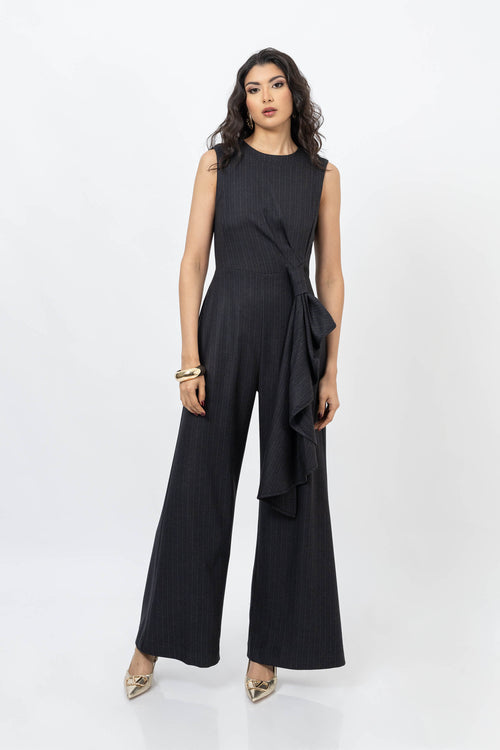 Beatrice Pinstripe Cascade Jumpsuit 560476 CHA - Reina Diaz