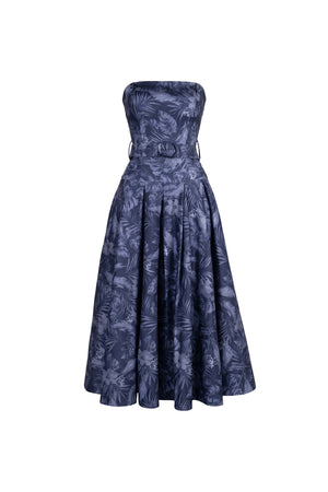Beatrice Strapless Belted Floral Maxi Vestido 723006 MAR - Reina Diaz