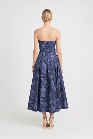 Beatrice Strapless Belted Floral Maxi Vestido 723006 MAR - Reina Diaz