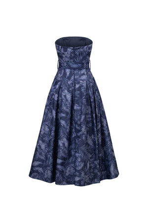 Beatrice Strapless Belted Floral Maxi Vestido 723006 MAR - Reina Diaz