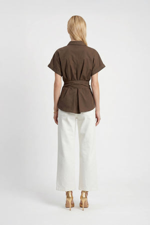 Begonia Knot - Detail Asymmetric Short - Sleeve Shirt - Reina Diaz