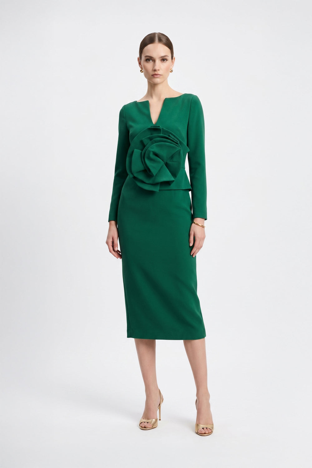 Belen 3D Rosette Vestido - Reina Diaz