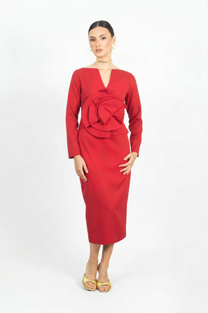 Belen 3D Rosette Vestido - Reina Diaz