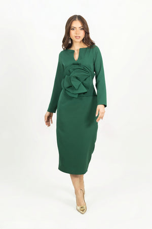 Belen 3D Rosette Vestido - Reina Diaz