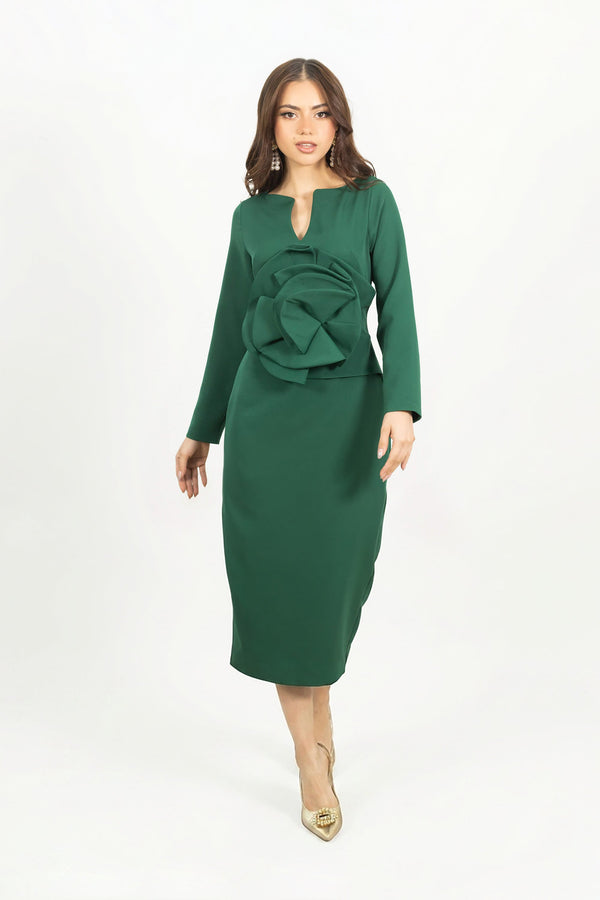 Belen 3D Rosette Vestido - Reina Diaz