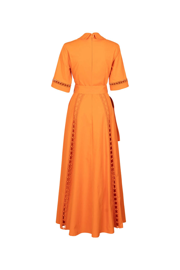 Berenice Belted Eyelet Shirt Maxi Vestido 526284 NAR - Reina Diaz