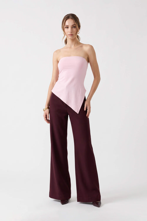 Berenice High-Waist Wide-Leg Burgundy Pantalón 532154 CHO - Reina Diaz