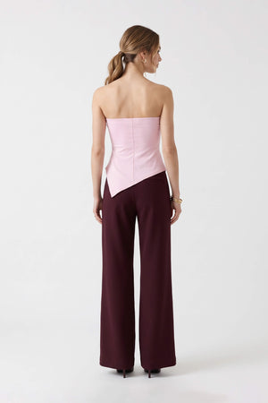 Berenice High-Waist Wide-Leg Burgundy Pantalón 532154 CHO - Reina Diaz