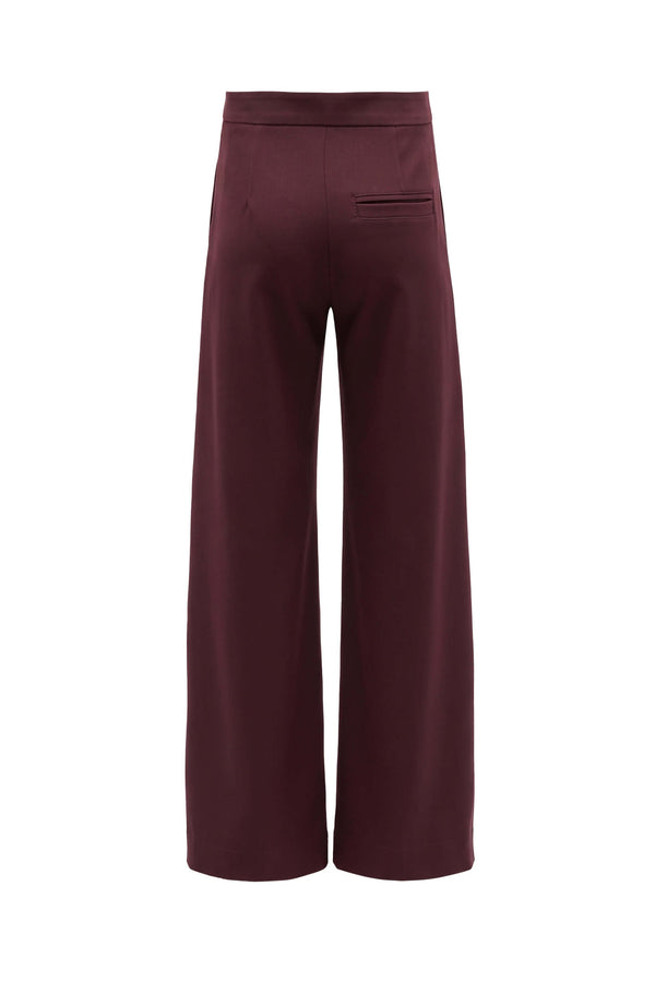 Berenice High-Waist Wide-Leg Burgundy Pantalón 532154 CHO - Reina Diaz