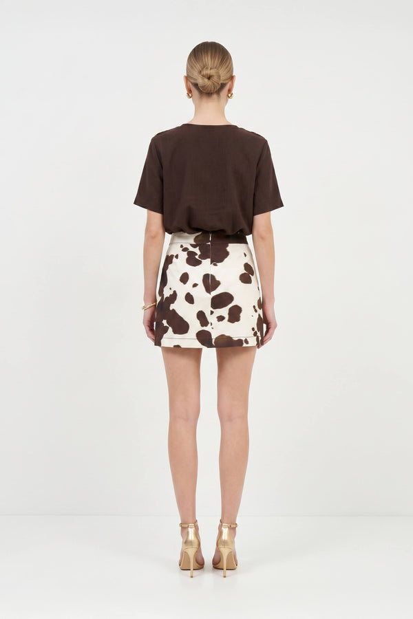Bianca Shoulder-Button Short-Sleeve Blusa 554322 B - Reina Diaz