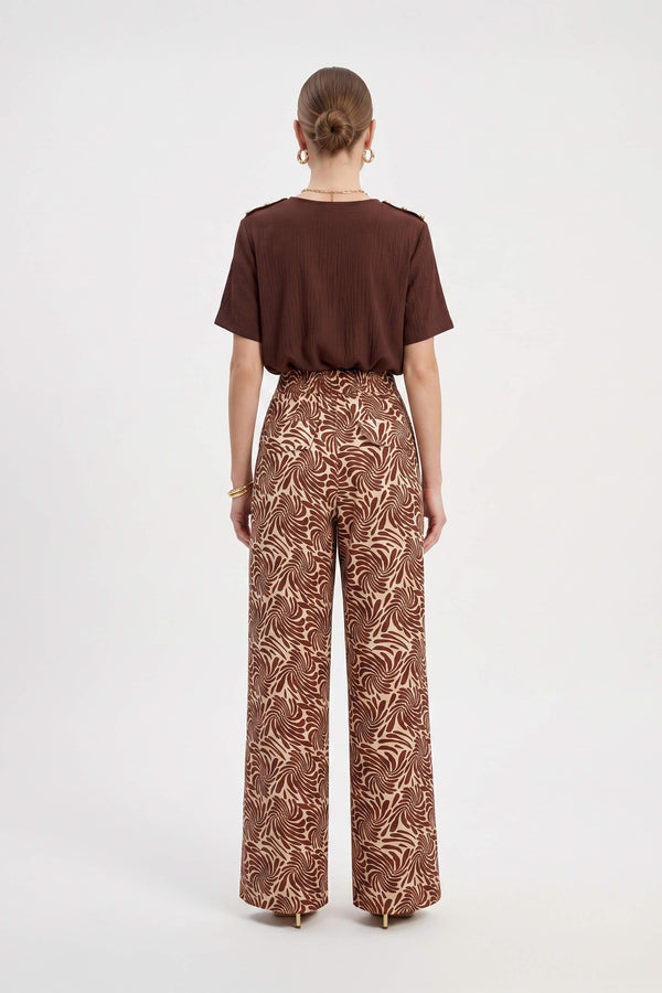 Bianca Shoulder-Button Short-Sleeve Blusa 554322 C - Reina Diaz