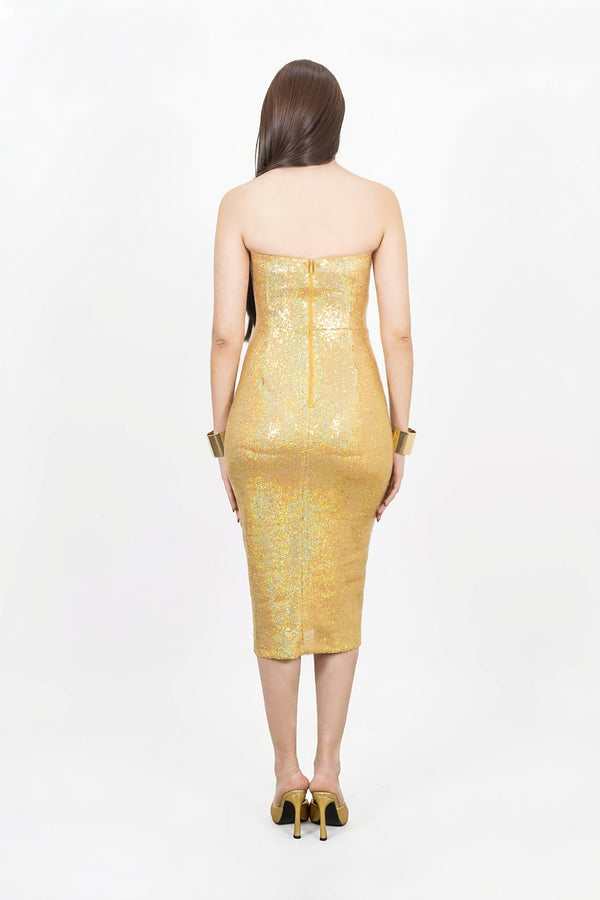 Bridget Strapless Midi Vestido - Reina Diaz