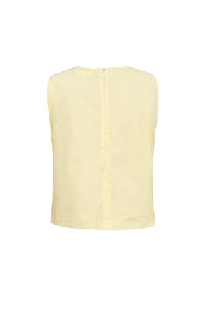 Brindisi Yellow Paisley Eyelet Cotton Shell Top - Reina Diaz