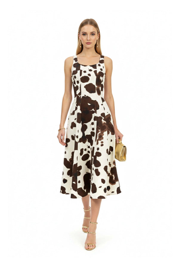 Brooke Cow Print Vestido - Reina Diaz