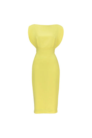 Caléndula Boat - Neck Midi Pencil Dress - Reina Diaz