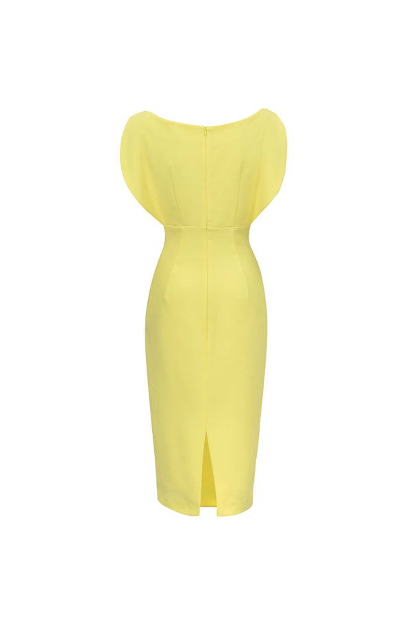 Caléndula Boat - Neck Midi Pencil Dress - Reina Diaz