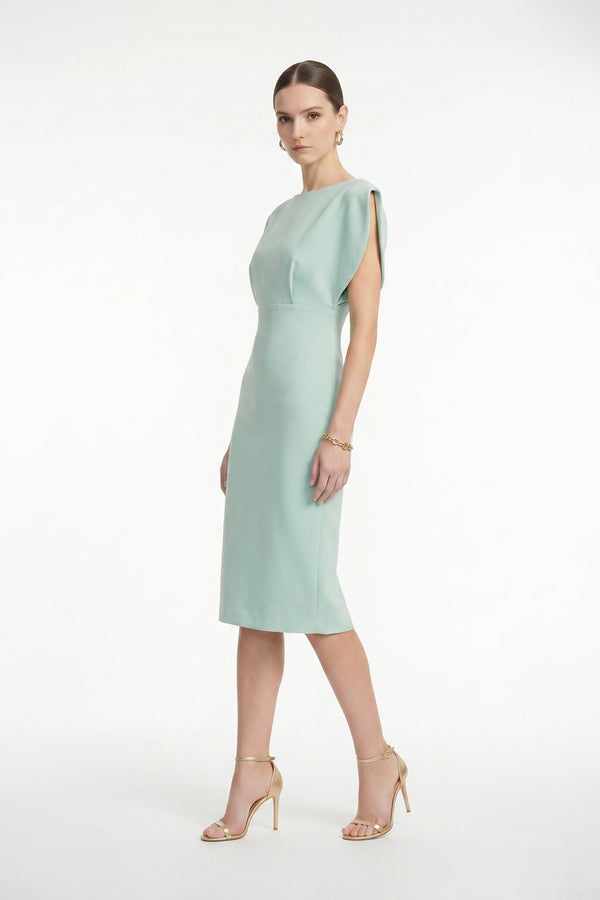 Caléndula Boat - Neck Midi Pencil Dress - Reina Diaz