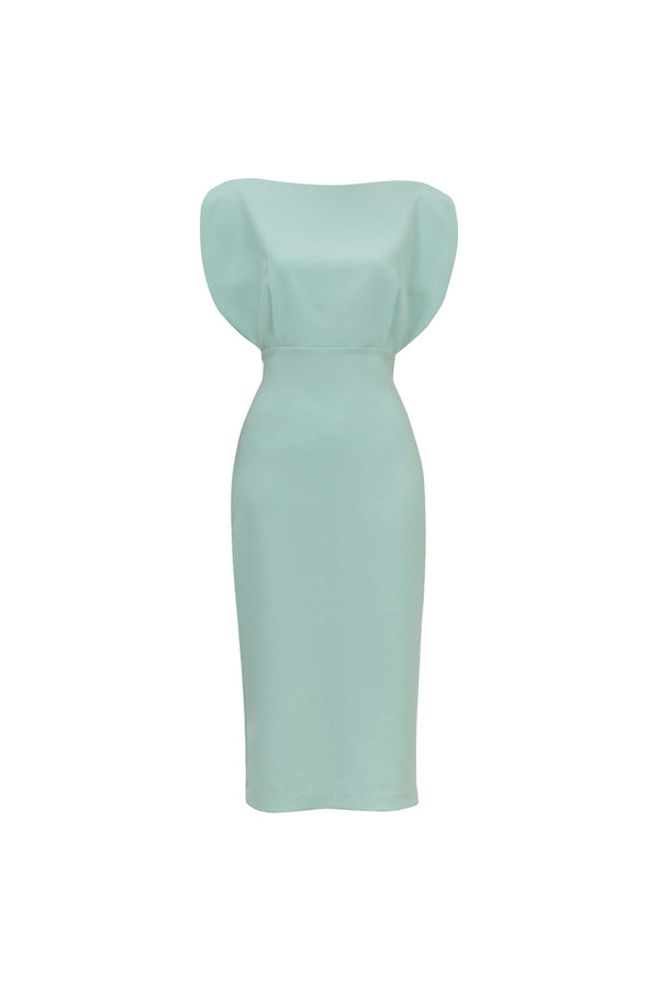 Caléndula Boat - Neck Midi Pencil Dress - Reina Diaz