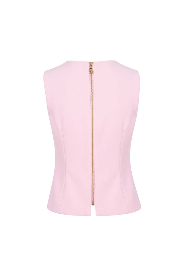 Camila Gold Flower Button Chaleco Top 501558 ROS - Reina Diaz