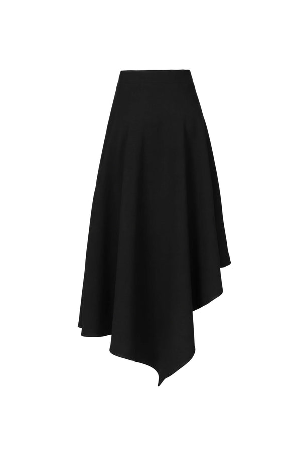 Camila High-Waist Asymmetric Midi Falda 541375 NEG - Reina Diaz