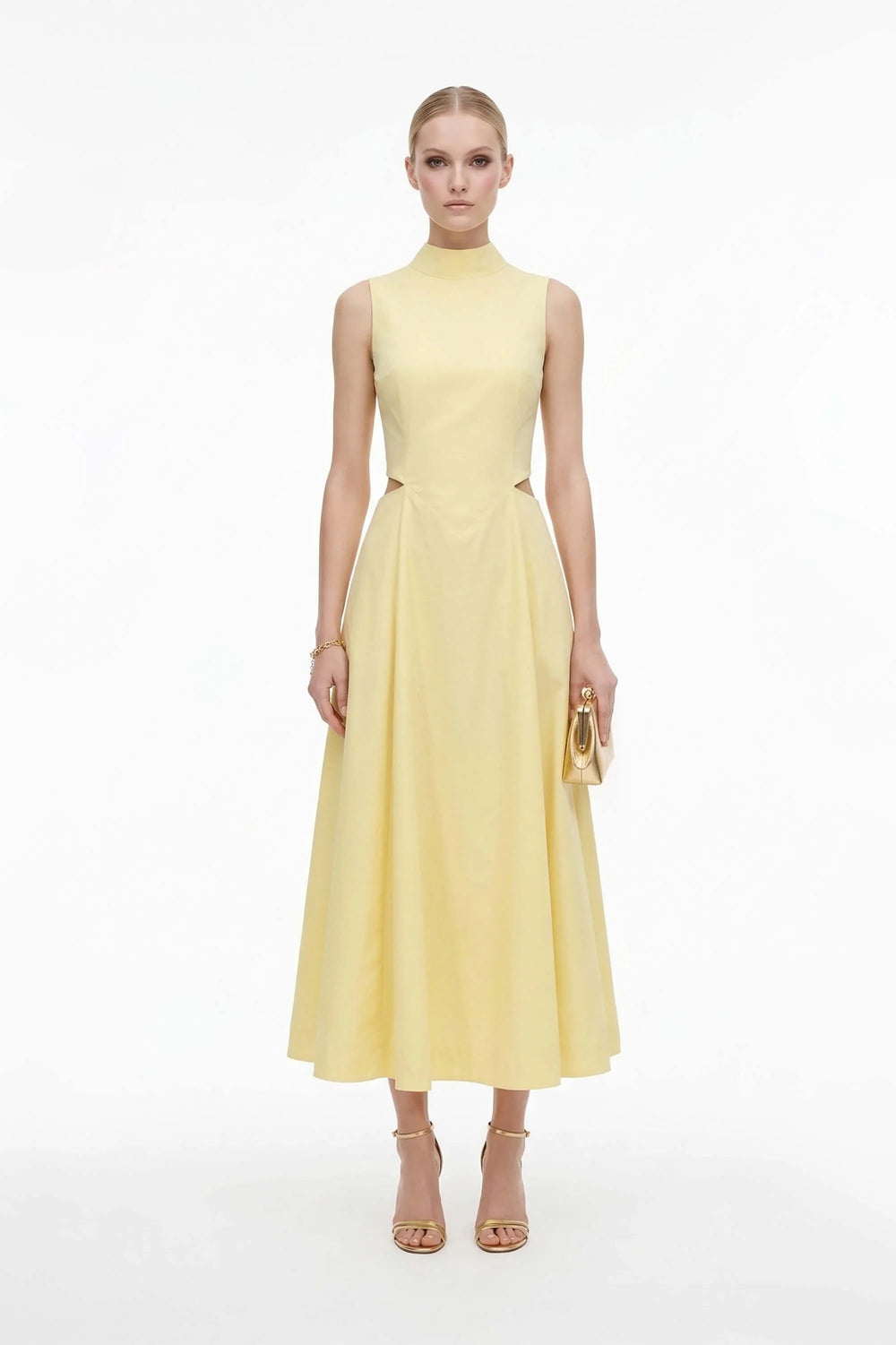 Camila Peplum Strap Maxi Vestido - Reina Diaz