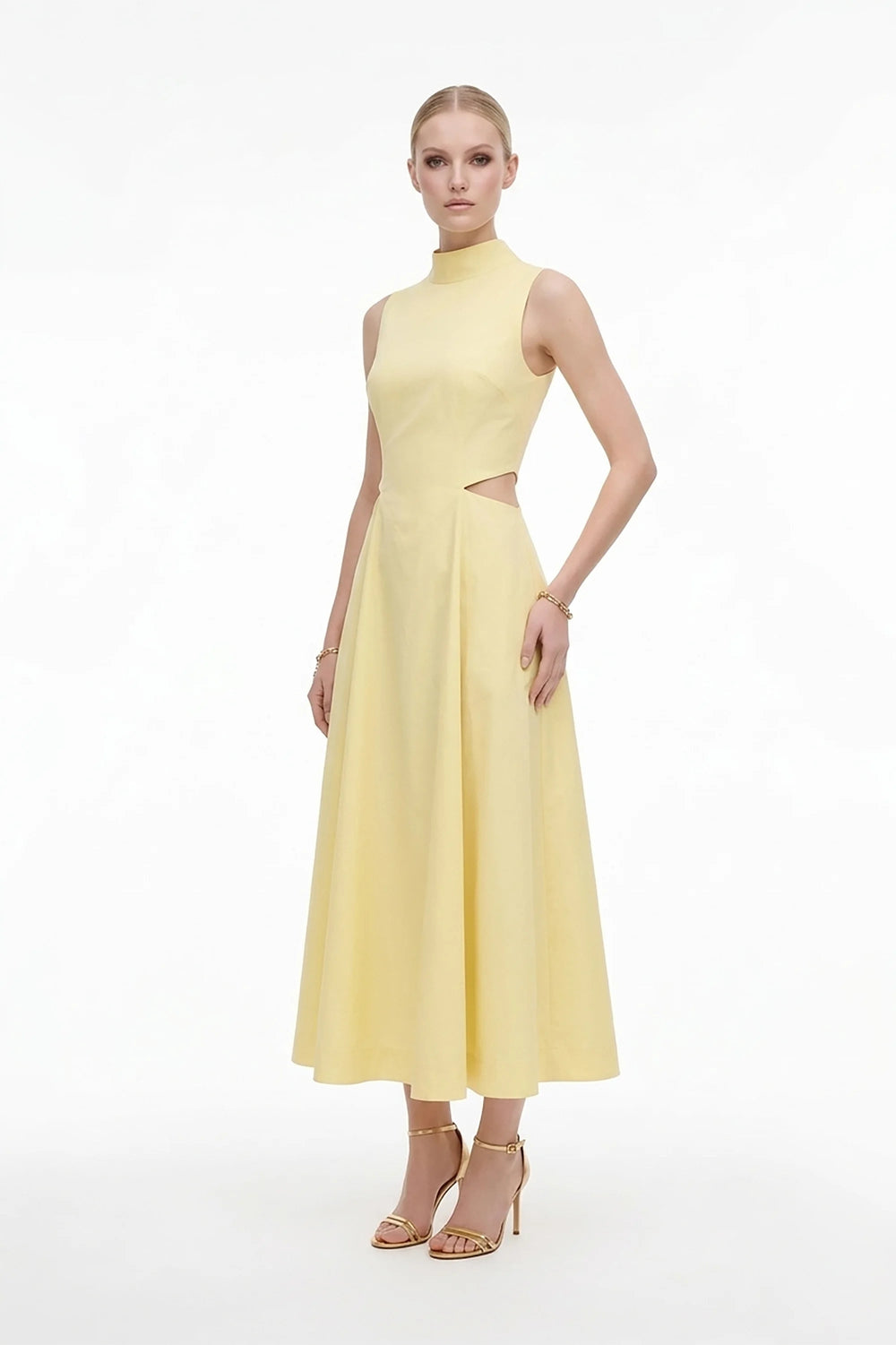 Camila Peplum Strap Maxi Vestido - Reina Diaz