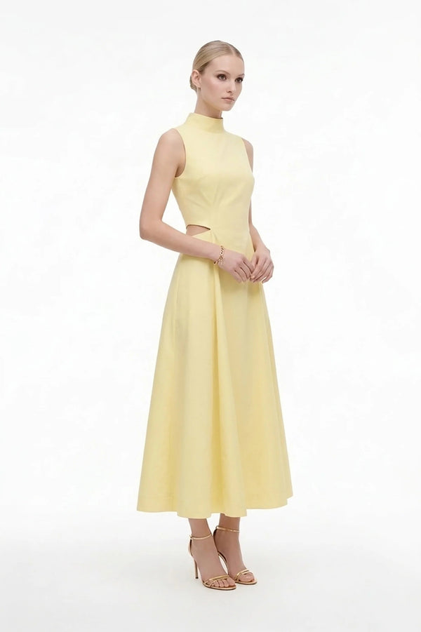 Camila Peplum Strap Maxi Vestido - Reina Diaz