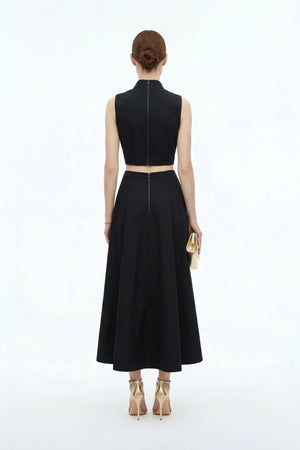 Camila Peplum Strap Maxi Vestido - Reina Diaz