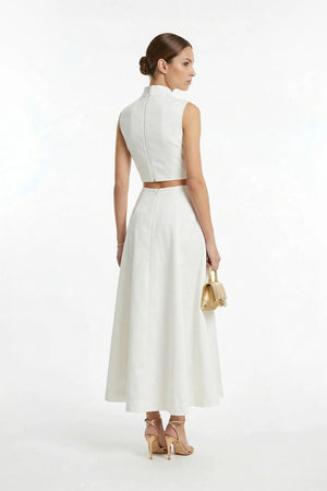 Camila Peplum Strap Maxi Vestido - Reina Diaz