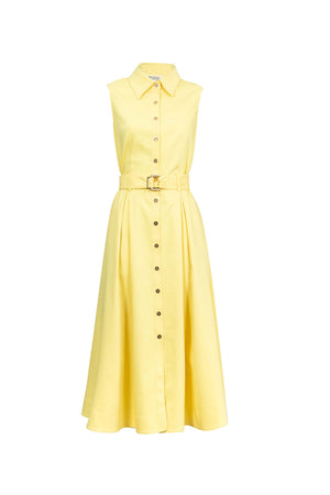 Camila Sleeveless Belted Midi Vestido - Reina Diaz