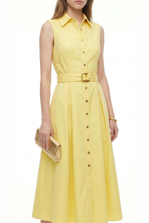 Camila Sleeveless Belted Midi Vestido - Reina Diaz