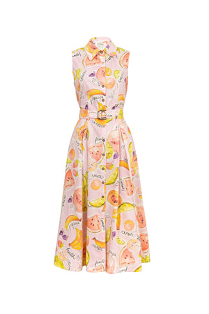 Camila Sleeveless Belted Midi Vestido - Reina Diaz