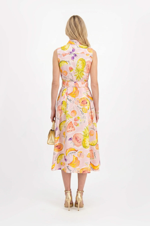Camila Sleeveless Belted Midi Vestido - Reina Diaz