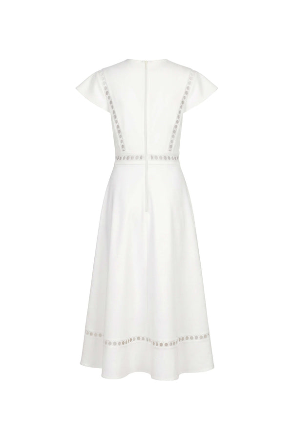 Camila V-Neck Cutout Midi Vestido 526277 HUE - Reina Diaz