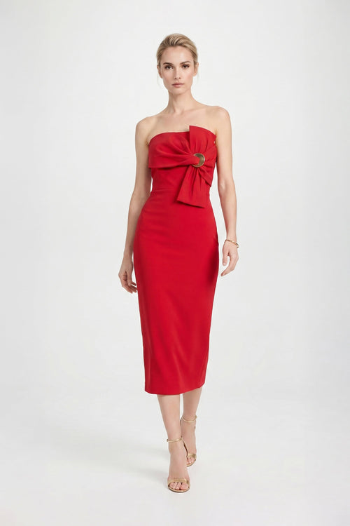 Capri Hardware Knotted Strapless Midi Dress - Reina Diaz