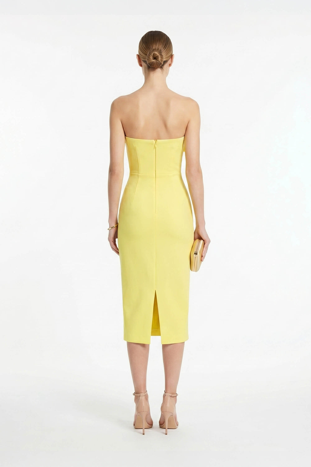Capri Hardware Knotted Strapless Midi Dress - Reina Diaz