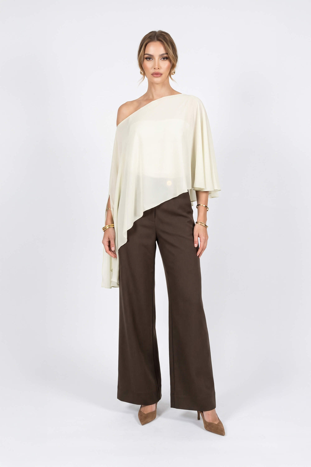 Carla Asymmetric One-Shoulder Mullet Capa 570063 HUE - Reina Diaz