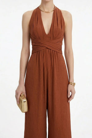 Carlotta Halter Wide Leg Mono - Reina Diaz