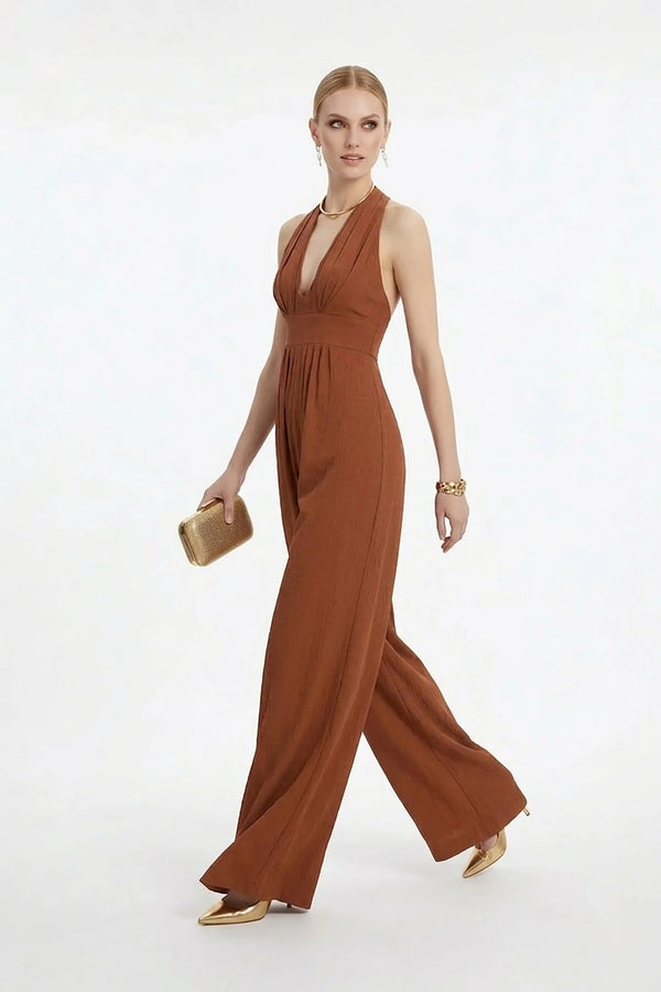 Carlotta Halter Wide Leg Mono - Reina Diaz