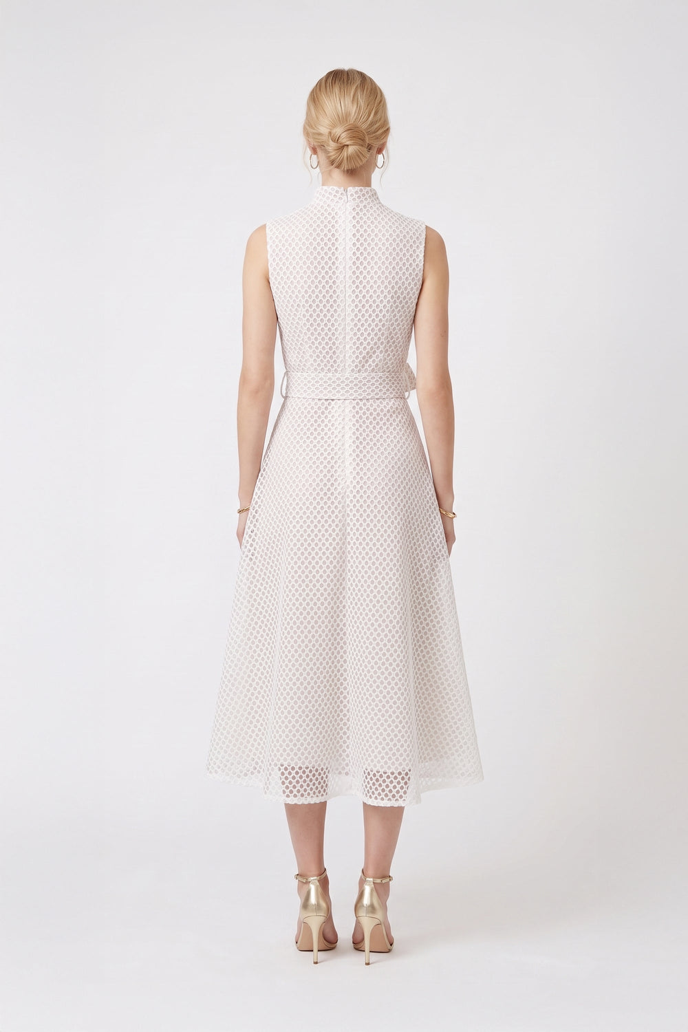 Cassandra Belted Sleeveless Midi Vestido 526032 HUE - Reina Diaz